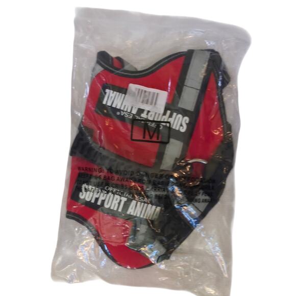 Official ESA Red Safety Vest with handle, reflective patches Size M & 5 FT Leash - Picture 5 of 5